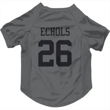 Charcoal New York Jets Brandin Echols   Dog & Cat Pet Jersey