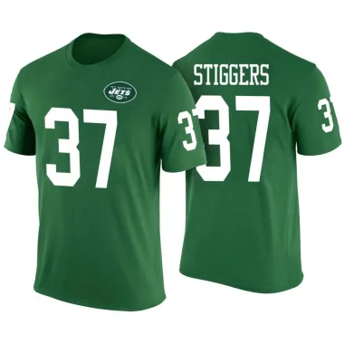 Green Men's Qwan'tez Stiggers New York Jets Color Rush T-Shirt