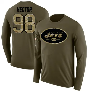 Olive Men's Bruce Hector New York Jets Salute to Service Sideline Long Sleeve T-Shirt