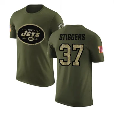 Olive Men's Qwan'tez Stiggers New York Jets Salute to Service T-Shirt