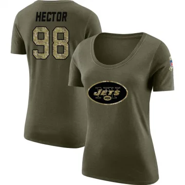 Olive Women's Bruce Hector New York Jets Salute to Service Scoop Neck T-Shirt